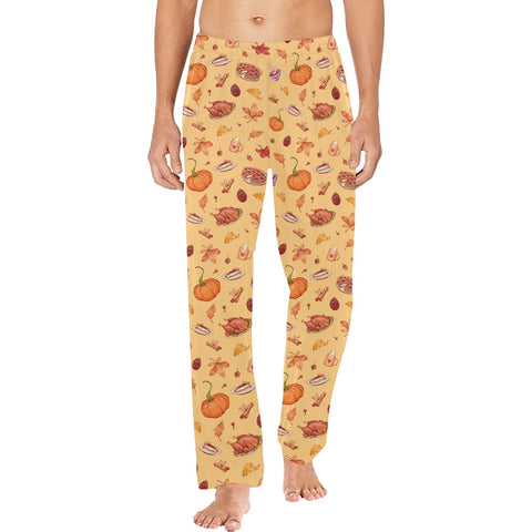 Thanksgiving-Mens-Pajama-Yellow-Model-Front-View