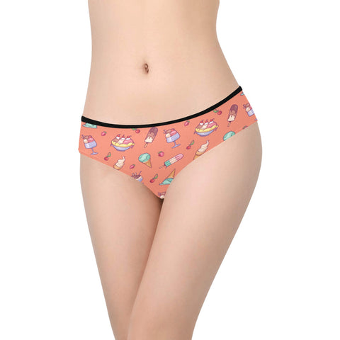 Banana-Split-Womens-Hipster-Underwear-Coral-Model-Front-View