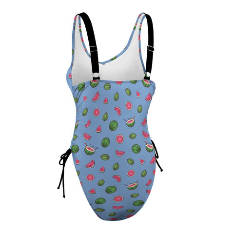Watermelon-Womens-One-Piece-Swimsuit-Blue-Product-Side-View