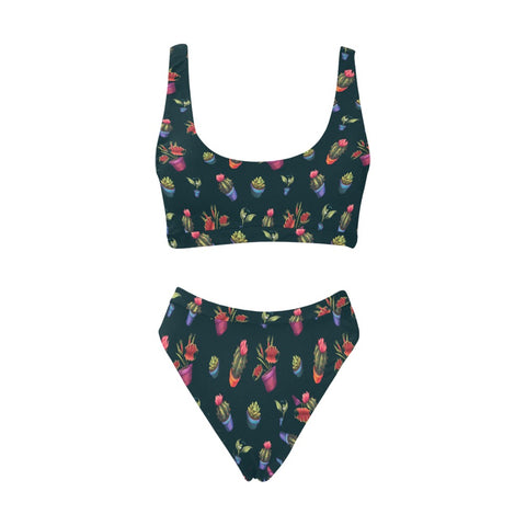 House-Plant-Womens-Bikini-Set-Dark-Purple-Front-View