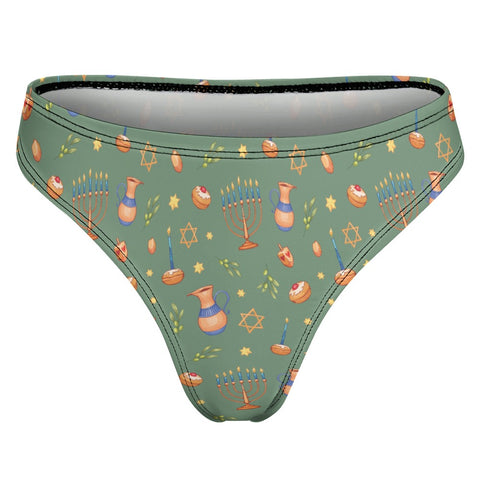 Hanukkah-Women's-Thong-Sea-Green-Product-Back-View