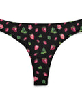 Strawberry-Women's-Thong-Black-Product-Front-View