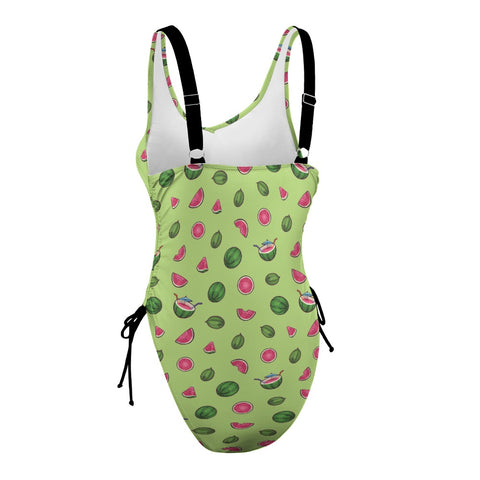 Watermelon-Womens-One-Piece-Swimsuit-Lime-Green-Product-Side-View