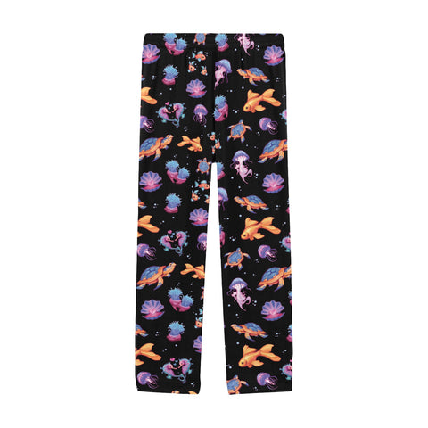 Sea-Life-Mens-Pajama-Black-Front-View