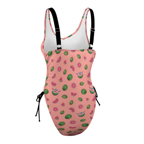 Watermelon-Womens-One-Piece-Swimsuit-Peach-Product-Side-View