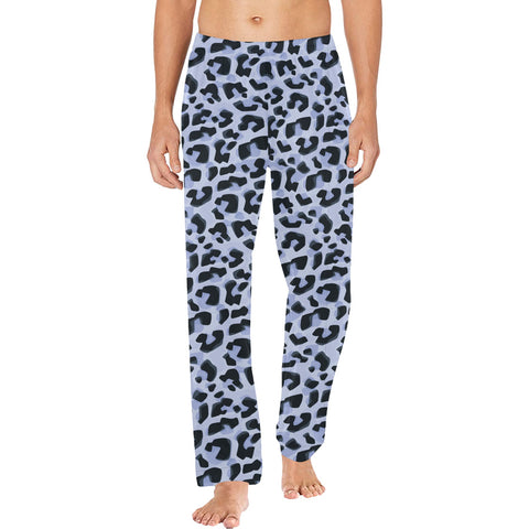 Animal-Print-Mens-Pajama-Snow-Leopard-Model-Front-View