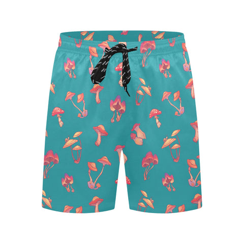 Mushroom-Mens-Swim-Trunks-Teal-Front-View