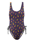Pineapple-Women's-One-Piece-Swimsuit-Purple-Product-Front-View