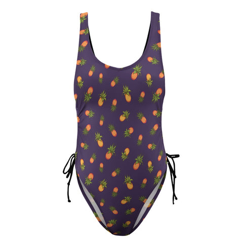 Pineapple-Women's-One-Piece-Swimsuit-Purple-Product-Front-View