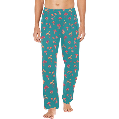 Mushroom-Mens-Pajama-Teal-Model-Front-View