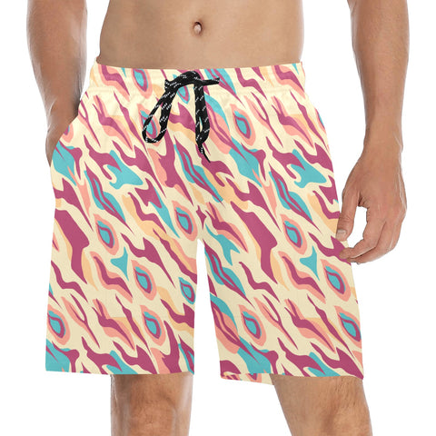 Exotic-Mens-Swim-Trunks-Red-Model-Front-View