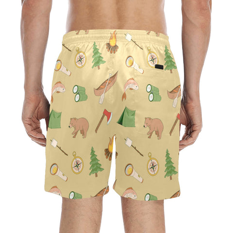 Camping-Men's-Swim-Trunks-BurlyWood-Model-Back-View