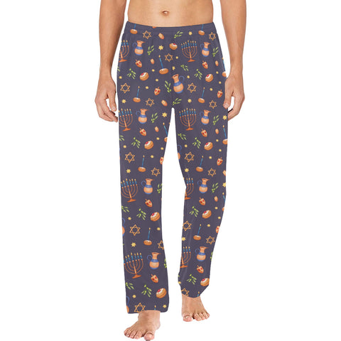 Hanukkah-Mens-Pajama-Charcoal-Model-Front-View