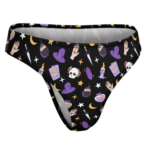 Witch-Core-Womens-Thong-Black-Product-Side-View
