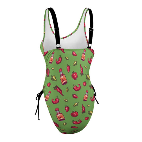Spicy-Womens-One-Piece-Swimsuit-Light-Green-Product-Side-View