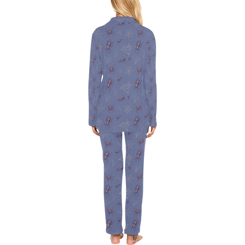 Widow-Women's-Pajama-Set-True-Blue-Back-View