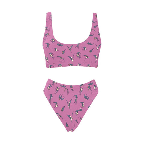 Sparrow-Womens-Bikini-Set-Pink-Front-View