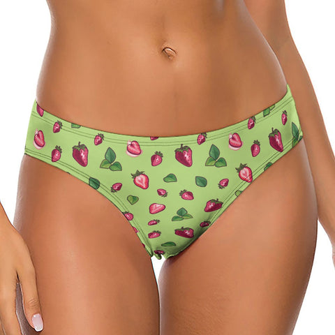 Strawberry-Women's-Thong-Lime-Green-Model-Front-View
