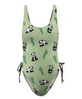Panda-Women's-One-Piece-Swimsuit-Light-Green-Product-Front-View