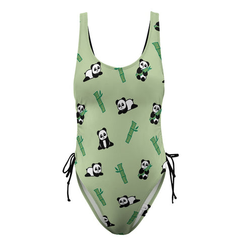 Panda-Women's-One-Piece-Swimsuit-Light-Green-Product-Front-View