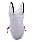 Retro-Ghost-Women's-One-Piece-Swimsuit-Lavender-Product-Side-View