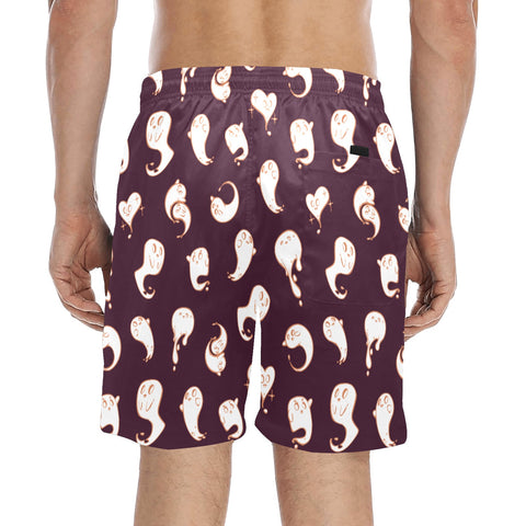 Retro-Ghost-Mens-Swim-Trunks-Midnight-Purple-Model-Back-View