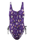 Witch-Core-Women's-One-Piece-Swimsuit-Purple-Product-Front-View