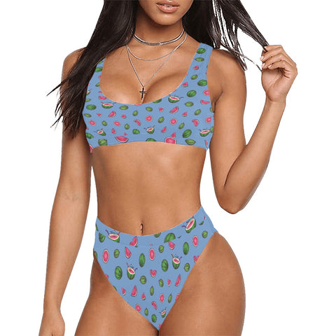 Watermelon-Womens-Bikini-Set-Cornflower-Blue-Model-Front-View