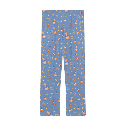 Hanukkah-Mens-Pajama-Cornflower-Blue-Back-View