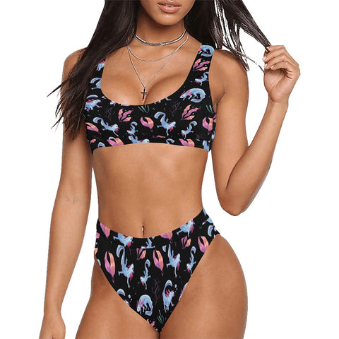 Axolotl-Womens-Bikini-Set-Black-Model-Front-View