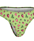 Strawberry-Women's-Thong-Lime-Green-Product-Side-View