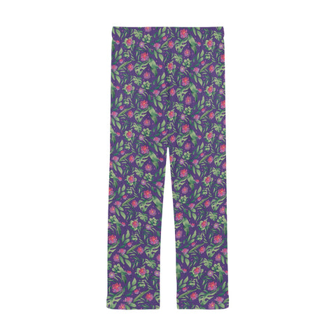 Jungle-Flower-Mens-Pajama-Purple-Pink-Back-View