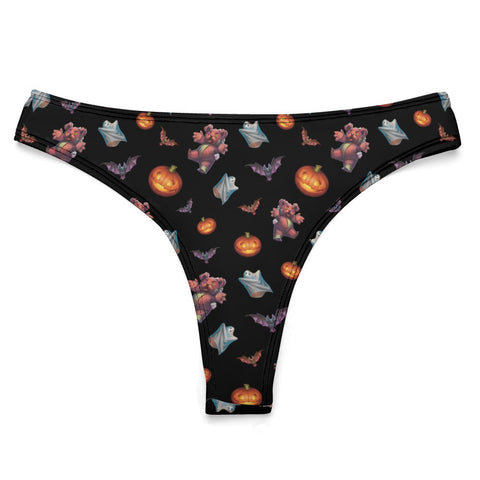 Halloween-Womens-Thong-Black-Product-Front-View