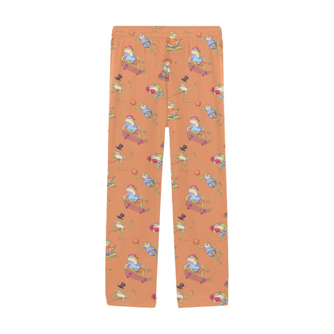 Frogs-in-Action-Mens-Pajama-Coral-Front-View
