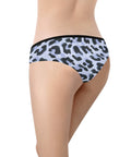 Animal-Print-Womens-Hipster-Underwear-Snow-Leopard-Model-Back-View