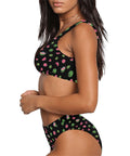 Watermelon-Womens-Bikini-Set-Black-Model-Side-View
