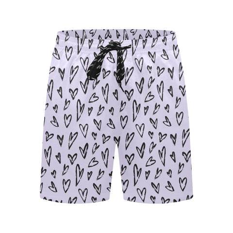 Crazy-Hearts-Mens-Swim-Trunks-Lavender-Front-View