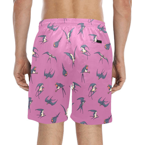 Sparrow-Mens-Swim-Trunks-Pink-Model-Back-View