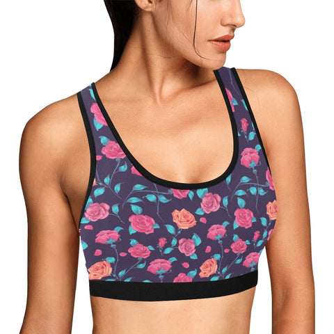 Painted-Roses-Womens-Bralette-Purple-Model-Side-View