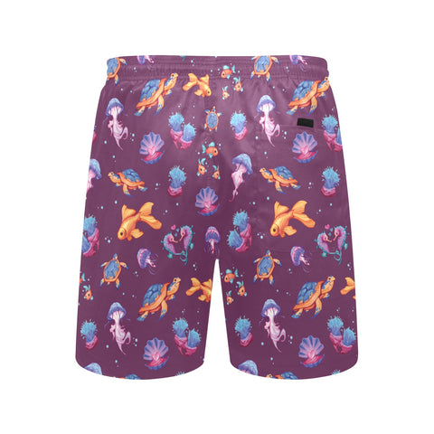 Sea-Life-Mens-Swim-Trunks-Plum-Back-View