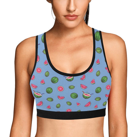 Watermelon-Womens-Bralette-Blue-Model-Front-View