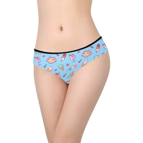 Banana-Split-Womens-Hipster-Underwear-Light-Sky-Blue-Front-View