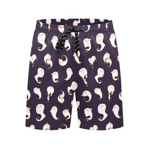 Retro-Ghost-Mens-Swim-Trunks-Dark-Purple-Front-View
