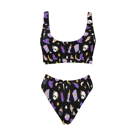 Witch-Core-Womens-Bikini-Set-Black-Front-View