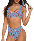 Fruit-Punch-Womens-Bikini-Set-Cornflower-Blue-Model-Front-View