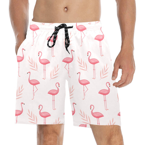 Flamingo-Men's-Swim-Trunks-Snow-Model-Front-View