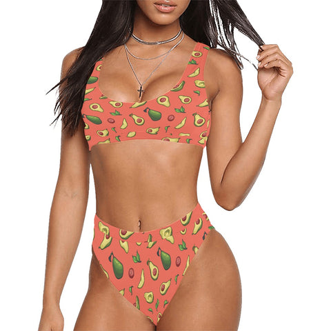 Happy-Avocado-Womens-Bikini-Set-Orange-Model-Front-View