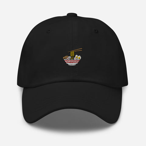 Ramen-Bowl-Embroidered-Dad-Hat-Black-Front-View