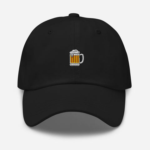 Beer-Mug-Embroidered-Dad-Hat-Black-Front-View