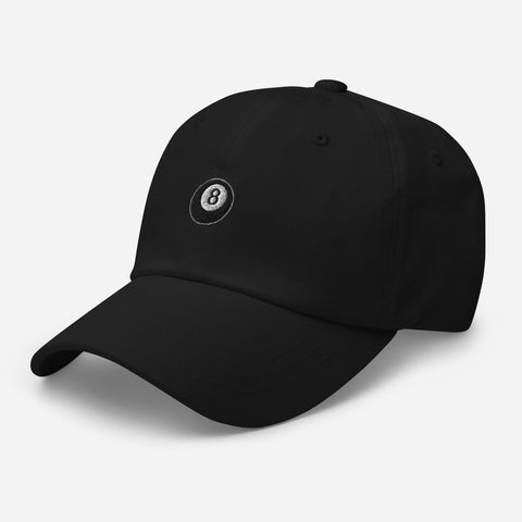Magic-Eight-Ball-Embroidered-Dad-Hat-Black-Left-Front-View